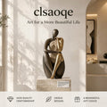 clsaoqe Abstract Art Human Sculpture – Luxury Metallic & Stone Finish Decorative Figurine for Modern Home Decor