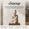 clsaoqe Natural Travertine Torso Sculpture, Handcrafted Abstract Female Body Statue, Modern Raw Stone Aesthetic Art Decor for Living Room, Bookshelf, and Office