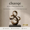 clsaoqe Modern Abstract Ribbon Sculpture - Handcrafted Patinated Bronze Art Statue with Heavy Base for Living Room, Bookshelf & Office Decor, Meaningful Gift for Home Accents